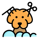 Pampered Paws Galore pet grooming and care logo
